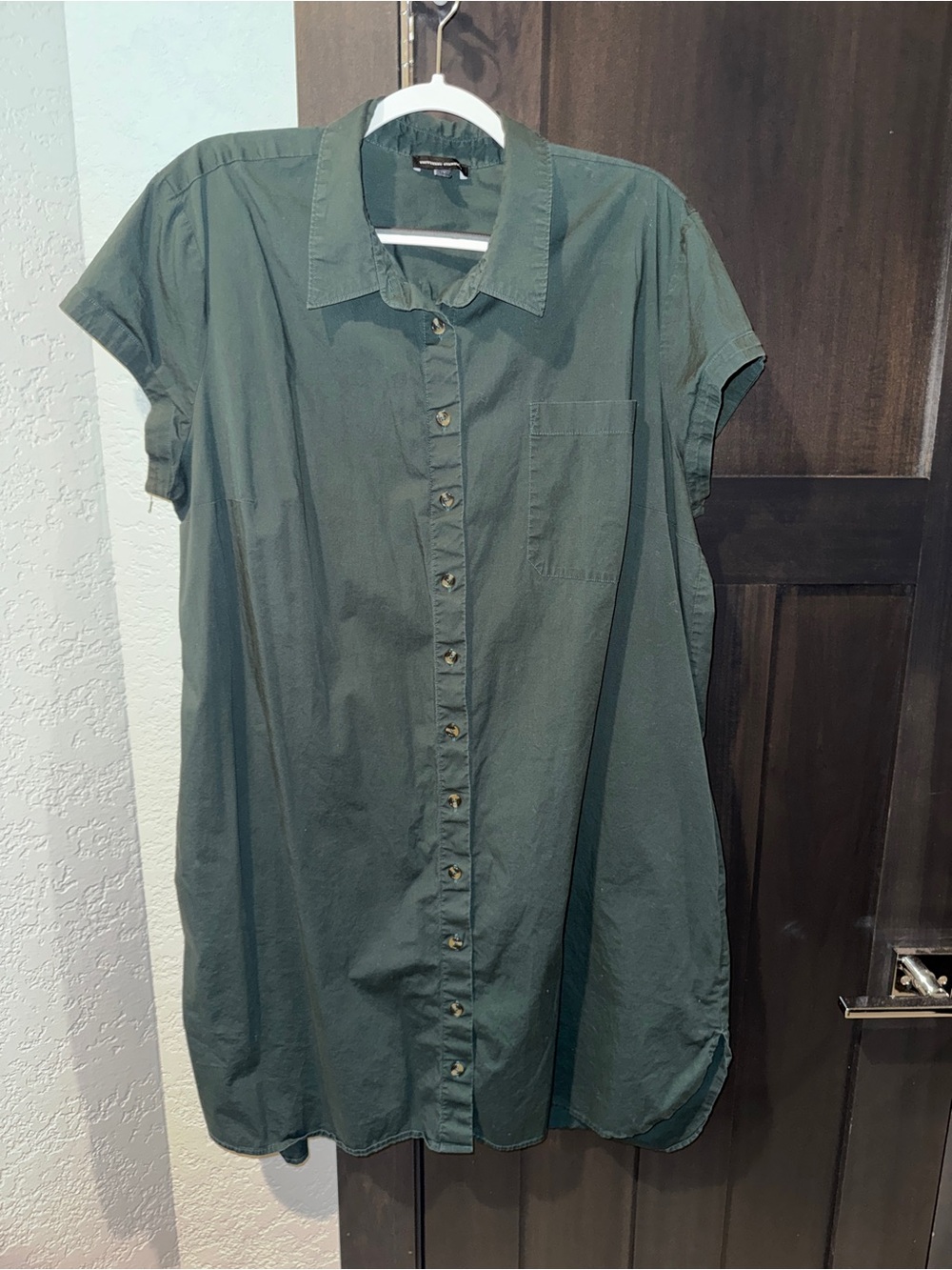 Universal Standard Green Short Sleeve Button Down Shirtdress size 18-20 (M)